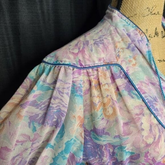 Vintage 1970s Pastel Purple Fairycore Floral Boho Dress - Picture 7 of 17